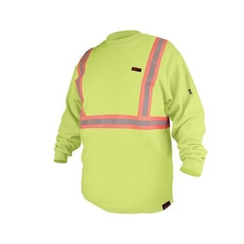 Black Stallion 3X-Large FTL6-LIM-RTT FR Lime Long Sleeve Shirt, Reflective Tape