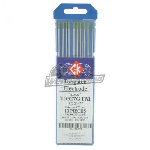 CK T3327GTM LaYZr Tungsten Electode 3/32&#034; x 7&#034; Pkg = 10