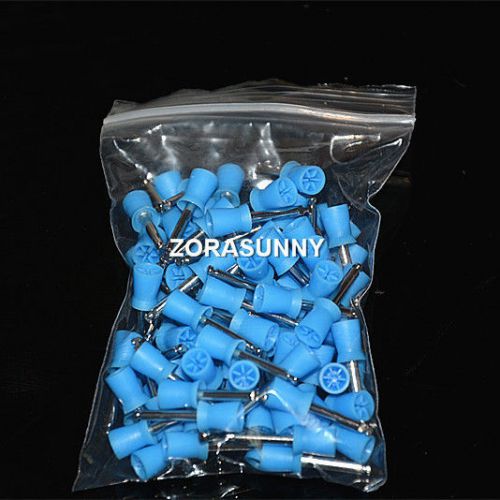 100 PCS Dental Polishing Polish Prophy Cup Brush 6 Webbed Blue Color Latch Type