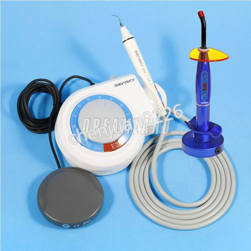 Ultrasonic Dental Piezo Scaler handpiece Compatible EMS &amp; Curing Light Lamp Blue