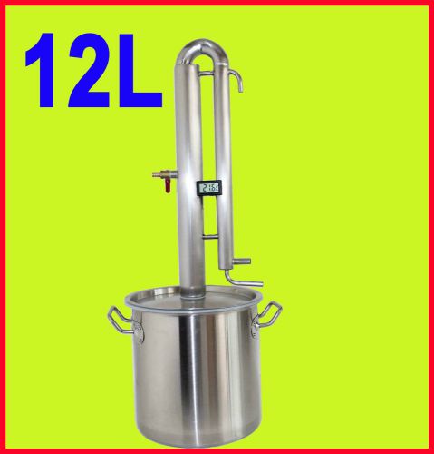 12L Alcohol Distiller Spirits Brewing Ethanol Moonshine Still Stainless Boiler