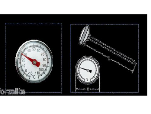 Bimetal Thermometer  -10   +110 C , 1&#034; Face, 5&#034; Long Chemical Home Laboratory