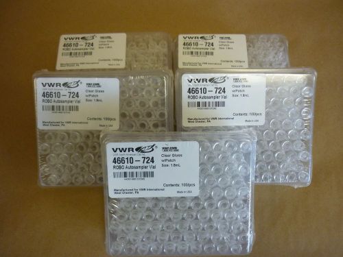 Lot Of 500 VWR 46610-724 Screw Cap ROBO Autosampler Vial Clear Glass New