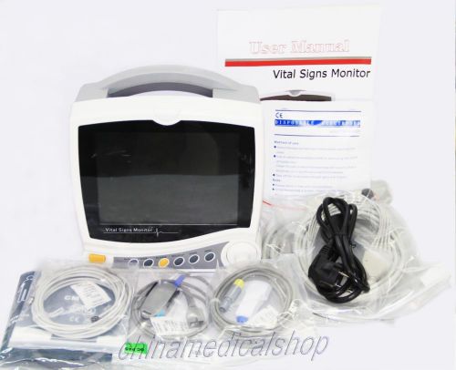 Contec new 6 parameter icu patient monitor cms6800 ecg+nibp+spo2+pr resp temp for sale