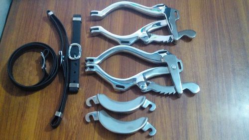 Equine dental mouth speculum in forging, horse mouth gag with leather straps for sale