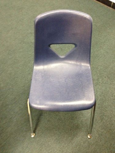 VIRCO LOS ANGELES PLASTIC SCHOOL CHAIR RETRO CHROME METAL LEGS