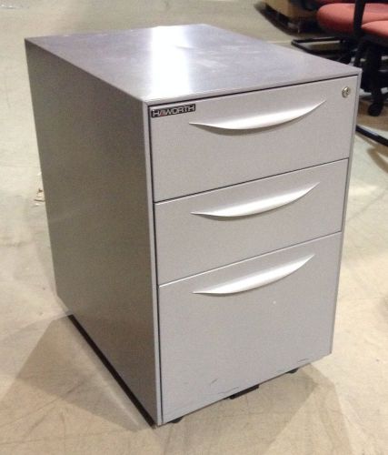 Haworth Silver Metal 3 Drawer Pedestals Heavy Duty