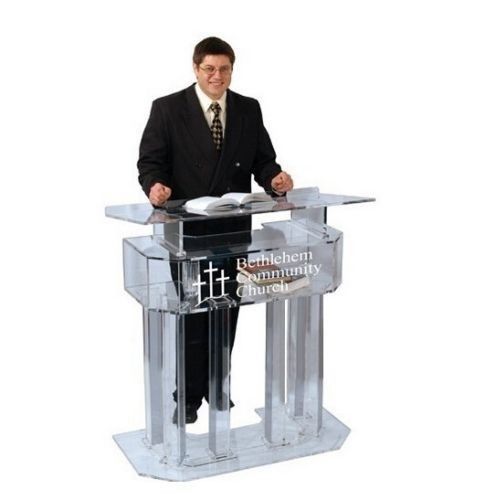 Acrylic/Podium/Lectern/Pulpit/Plexiglass/Lucite Customized Logo Printing #02