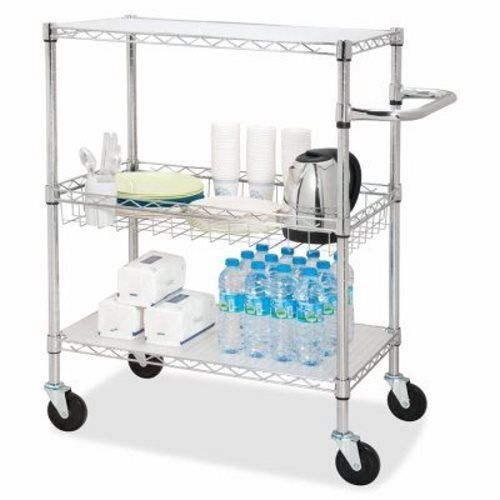 Lorell 3-tier wire rolling cart, 30&#034;x18&#034;x40&#034;, chrome (llr84858) for sale