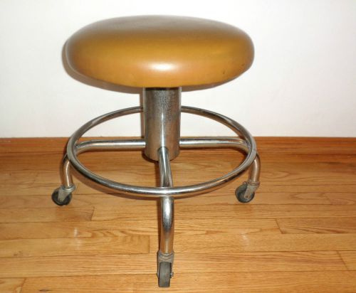 Vintage Adjustable Rolling Doctor Office Exam Swivel  Stool