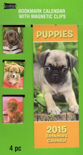 Puppies - 2015 bookmark calendar with magnetic clips 2015 for sale