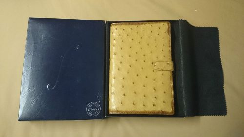 New Filofax Ostrich Original Vintage Accessorie Box Personal Organizer Buttercup