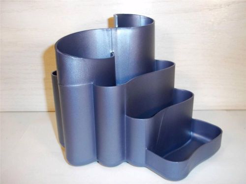 NEW TENEX DESKTOP TOOLS PEN HOLDER ORGANIZER  MADE IN U.S.A.! METALLIC BLUE