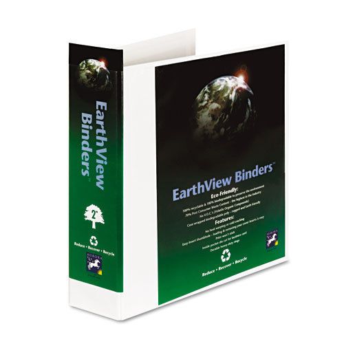 Earthview Round Ring Presentation Binder, 2&#034; Capacity, White