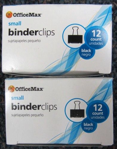 Black Metal Paper File Ticket 1 1/4&#034; Width Binder Clips 2 Cases of 12