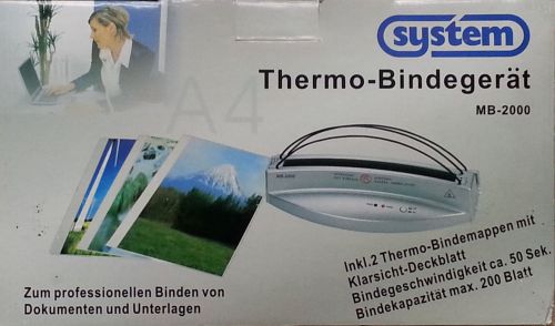 SYSTEM MB-2000 Thermobindegerat mit Zubehor neu