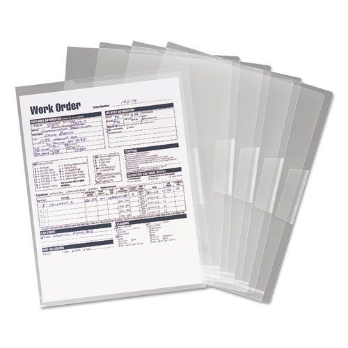 Poly Translucent Project Jackets, Letter, 9 1/4 x 11 3/4, Clear, 5/Pack