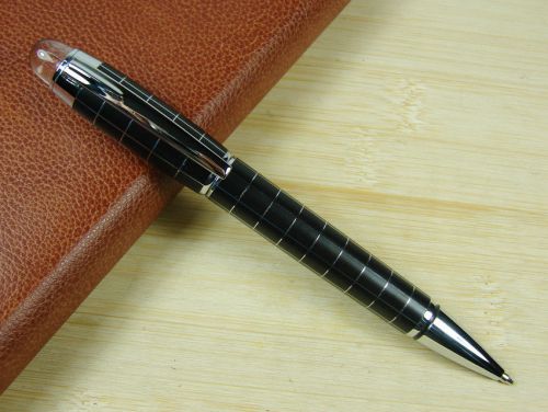 U123 Baoer 79  Black Tangle Quadrate Crystal Cap Ball Point Pen