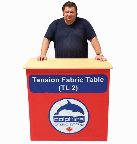 Trade Show Tension Pop Up Table Promo Counter Banner Stand+Dye-Sablimation Print