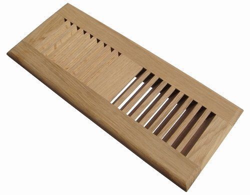 Welland 4 Inch x 12 Inch White Oak Hardwood Vent Floor Register Self Rimming Unf