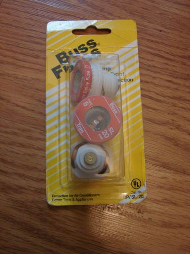 Bussmann SL-20PK3 20 Amp Time Delay Loaded Link Rejection Base Plug Fuse 3pk