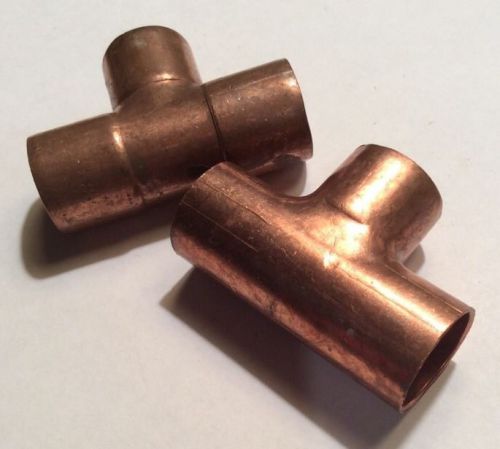 TWO 3/4&#034; x 3/4&#034; x 3/4&#034; CxCxC COPPER TEES