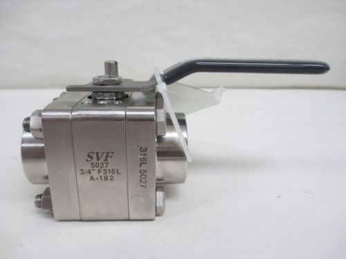 NEW SVF P46666DBSE 5000 STAINLESS THREADED 3/4 IN NPT BALL VALVE D224578