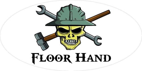 3 - Floor Hand Skull Oilfield Roughneck Hard Hat Helmet Sticker H292