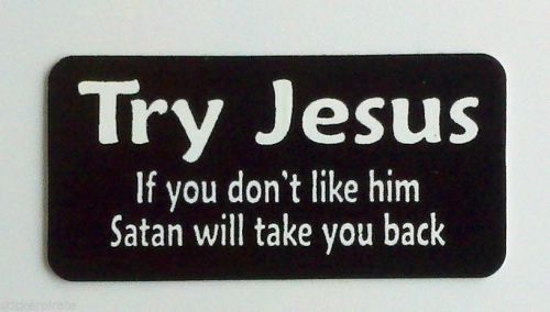 3 - Try Jesus Christian Biker Hard Hat Tool Box Helmet Sticker