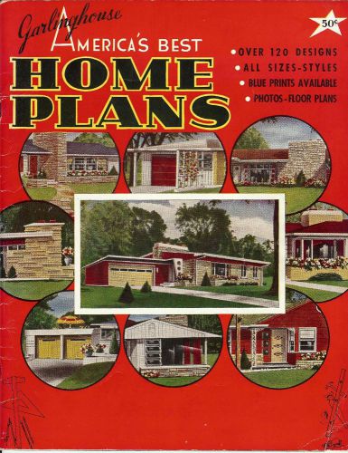 9 Vintage 1950s Brick Home Construction Plans - Garlinghouse and Others