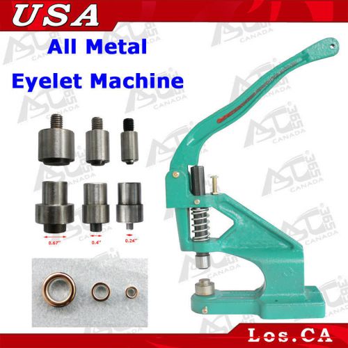 All Metal Manual Grommet Banner Press Machine+3 Size Die Mould+1100Pk Eyelet