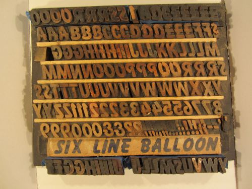 ANTIQUE WOOD TYPE 6 LINE BALLON