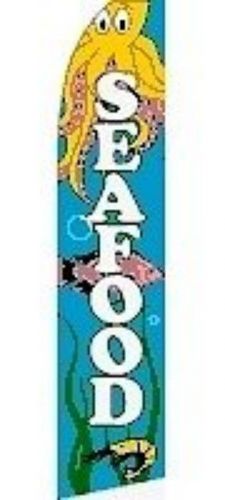 Seafood super sign flag + pole + spike for sale