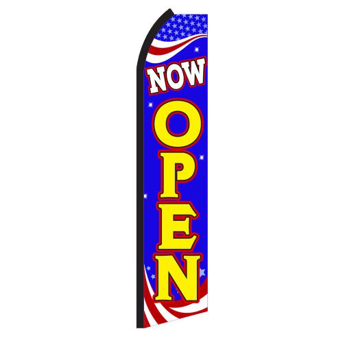 Now Open Super Feather Flag Flutter Sign Swooper Banner + Pole sfz