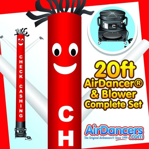 Red &amp; White Check Cashing AirDancer® &amp; Blower 20ft Tube Man Set