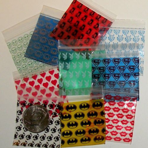 1000 Mixed Designs Baggies 2020 ziplock bags  2 x 2 in.