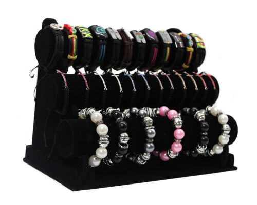 Display Stand Velvet 3-Tier Jewelry Rack Holder