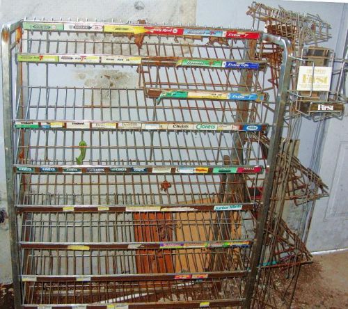 Vintage Store Tall  Wire Display Selling  Candy-Gum  with Two Racks attached