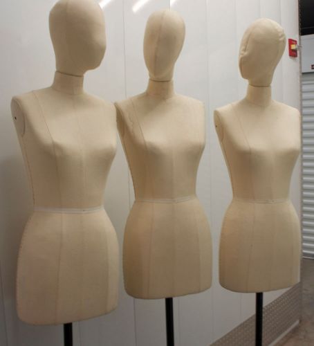 Vintage Set of 4 Antique Adjustable Style Dress Female Form w Heads Mannequin