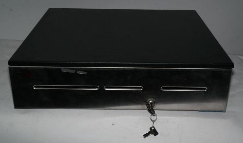 POS MMF ADVANTAGE CASH DRAWER 3 SLOT BLACK STAINLESS STEEL ADV113B1831004 W/ KEY