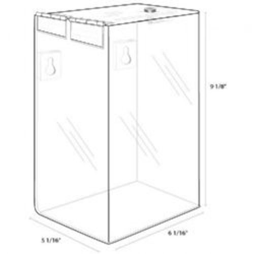 6x5x9 Clear Acrylic Locking Ballot Box    Lot of 2   DS-SBA-695-2