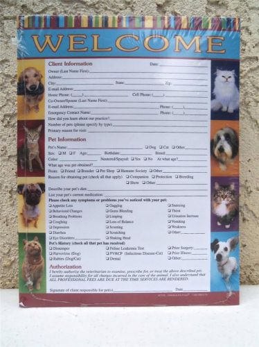 Welcome registration forms dog cat cartoon veterinary veterinarian animal clinic for sale