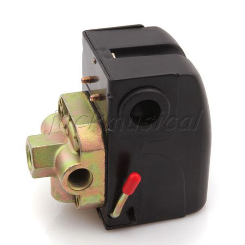 New 240V 4 Port Air Compressor Pressure Control Switch 95-125 PSI w/On/off Lever