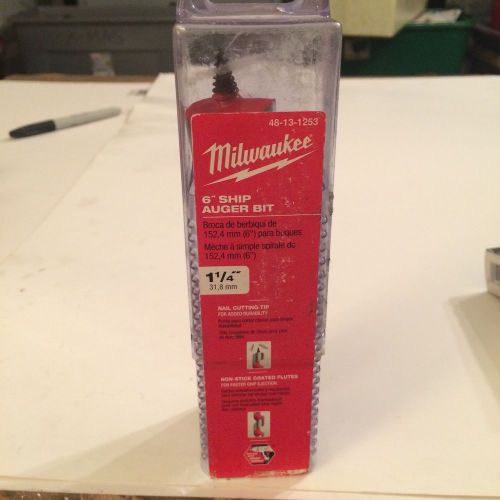 Milwaukee 1 1/4 X6&#034; Ship Auger Bit New In Box