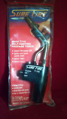 Sure Fire T-110 Original Self Igniting Propane Torch sweat fittings,brazing