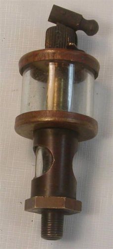 VINTAGE ORIGINAL BRASS HIT &amp; MISS STEAM ENGINE SIGHT GLASS OILER LONERGRAN  #6