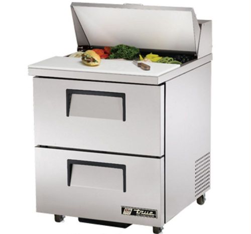 True tssu-27-8d-2 food prep table: solid drawered sandwich / salad unit 115v for sale