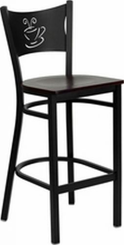 New metal coffee design restaurant barstools mahogany seat *lot of 12 barstools* for sale