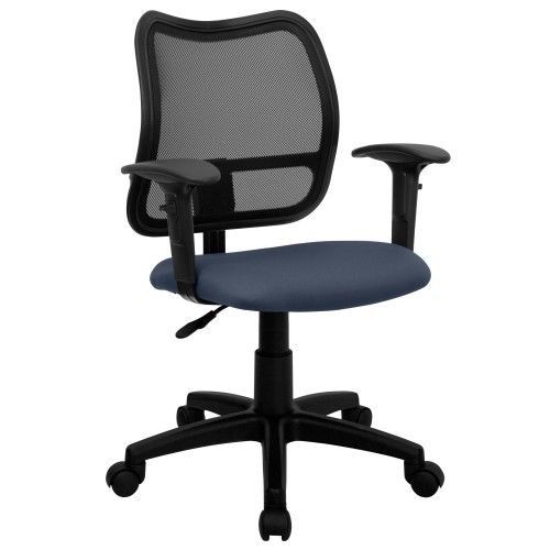 Flash furniture wl-a277-nvy-a-gg mid-back mesh task chair with navy blue fabric for sale