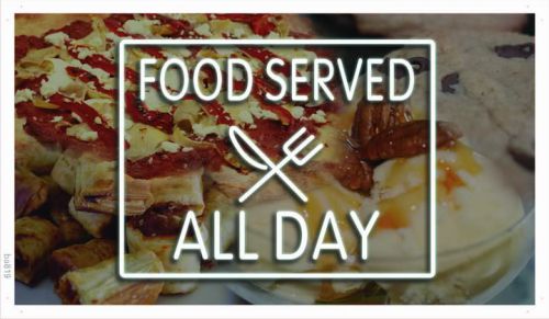 Ba819 food served all day restaurant banner shop sign for sale